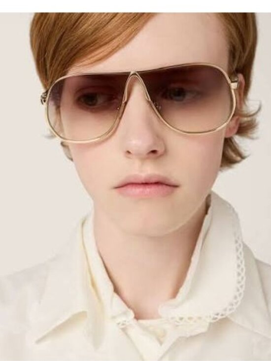 New Miu Miu MUA56S  5AK90L Gold Brown Women Sunglasses MUA 56S main image 5